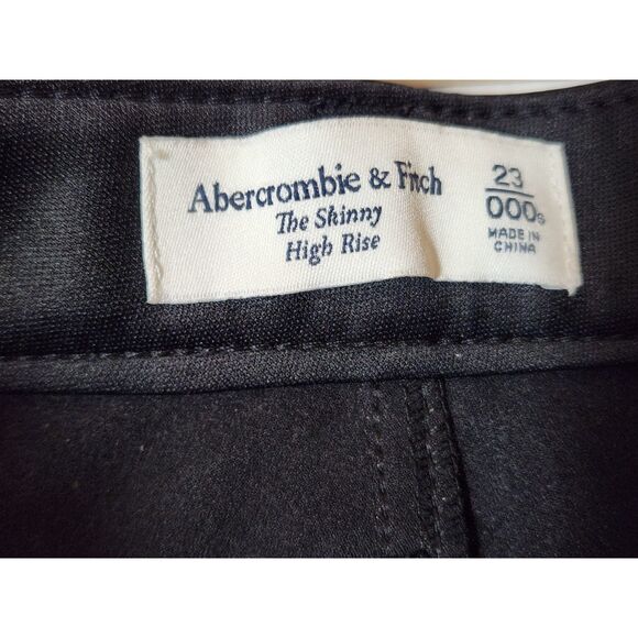 Abercrombie & Fitch The Skinny High Rise Pants - Size 23 Shiny Black - Picture 8 of 8